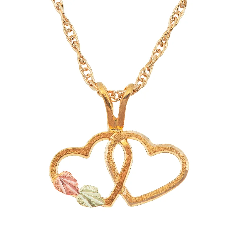 Landstrom's Black Hills Gold Double Open Heart Pendant