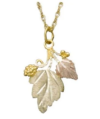 Landstrom's Black Hills Gold Grape Leaves Pendant