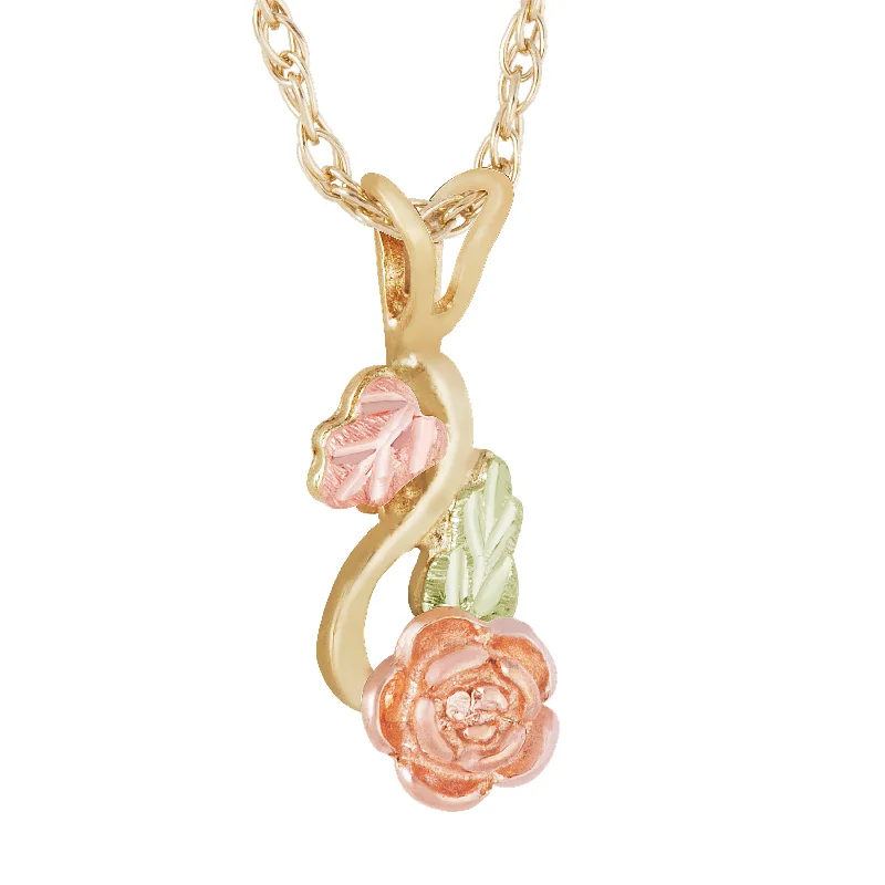 Landstrom's Black Hills Gold Rose Pendant