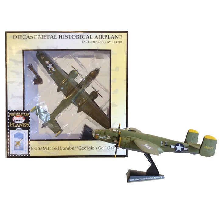 Limited Edition B-25 J Mitchell Bomber "Georgie's Gal" 1:100 scale diecast model exclusive to the Liberty Aviation Museum!