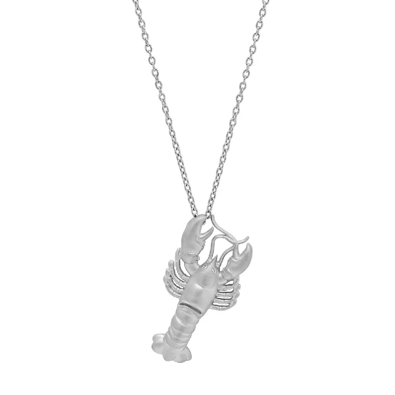 Lobster Necklace in Sterling Silver with Diamond (.01tw)