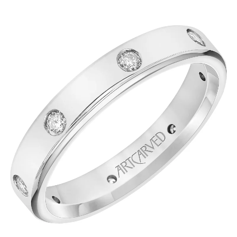 Men's Diamond Wedding Band in 14kt White Gold (4mm)