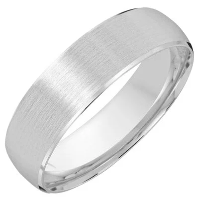 Mens Wedding Band in 14kt White Gold (6mm)