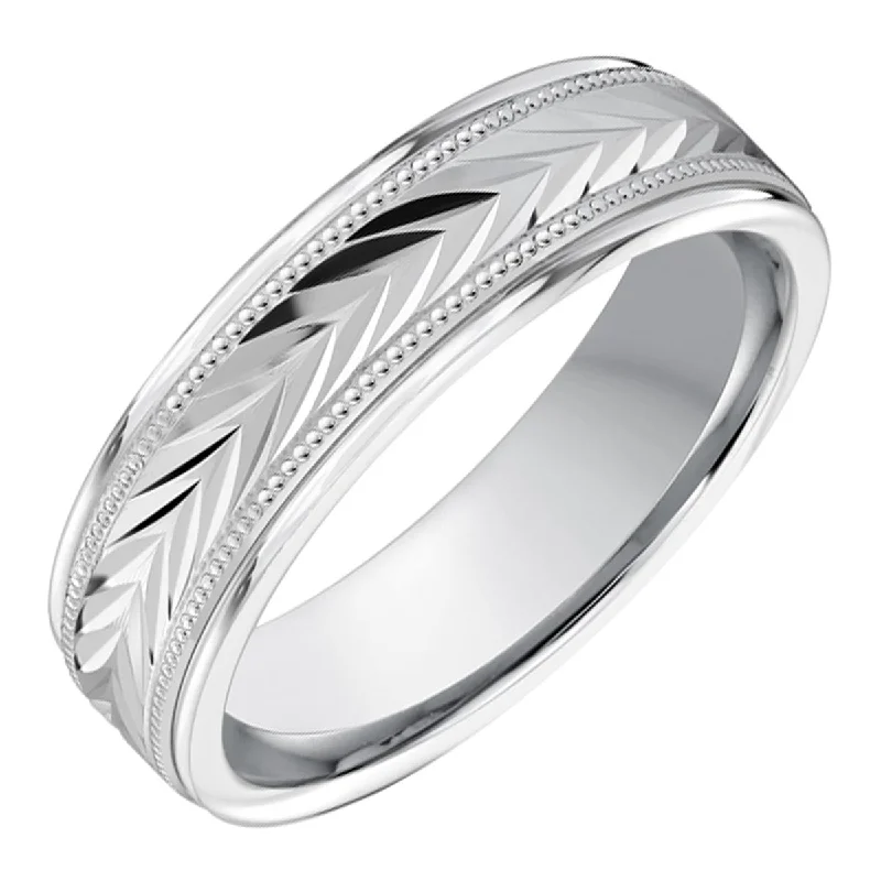 Men's Wedding Band in 14kt White Gold (6mm)