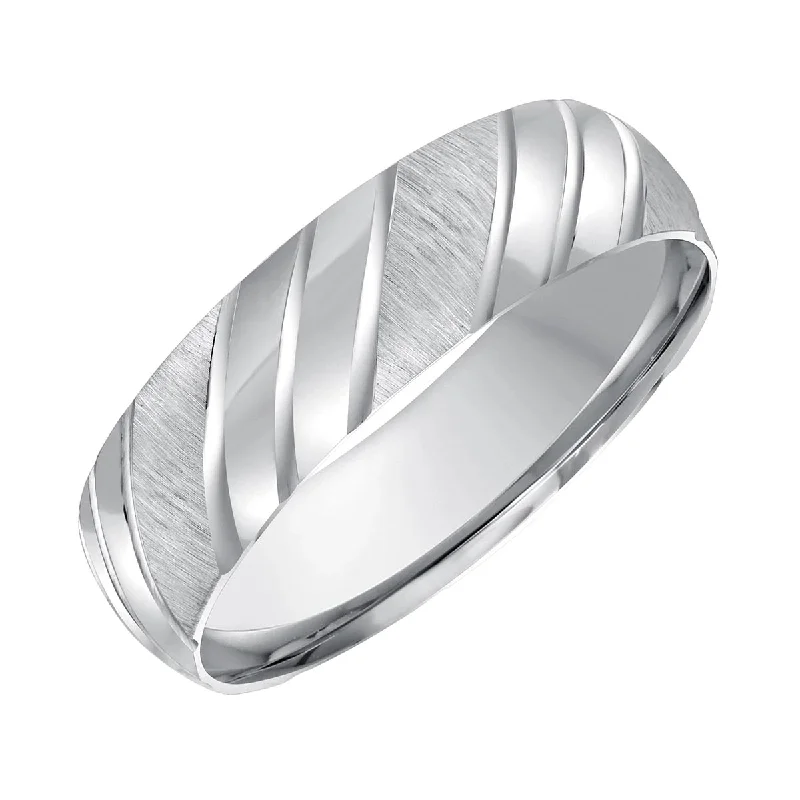 Men's Wedding Band in 14kt White Gold (6mm)