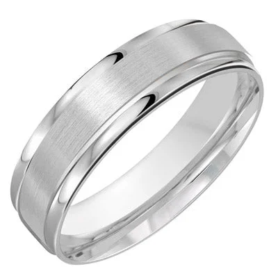 Mens Wedding Band in 14kt White Gold (7mm)