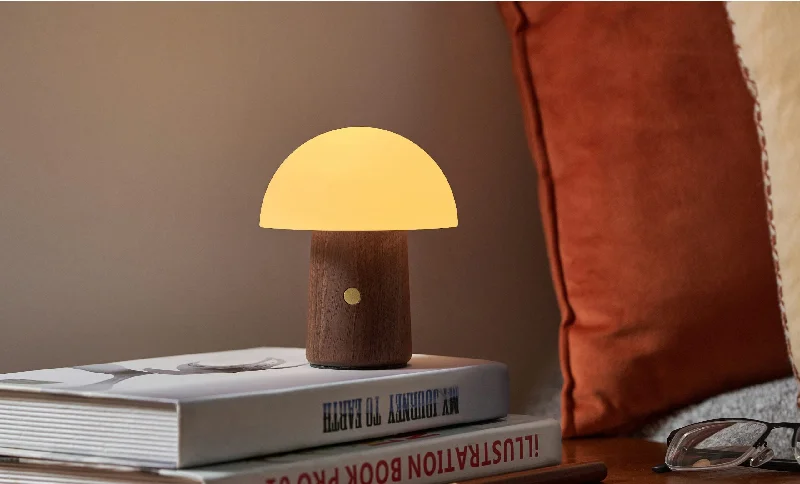 MINI ALICE MUSHROOM LAMP WALNUT