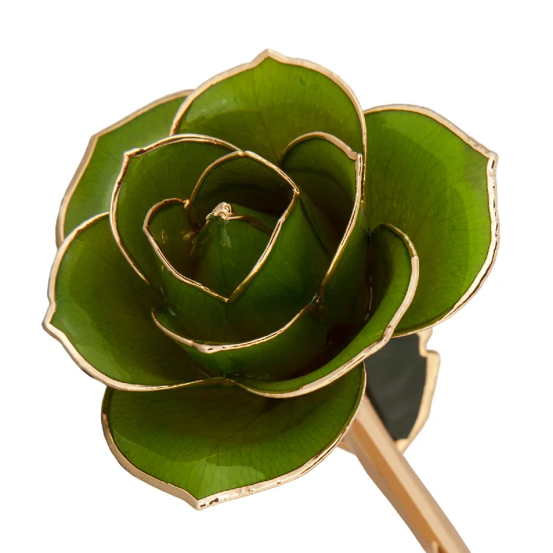 Mossy Green 24K Gold Dipped Rose