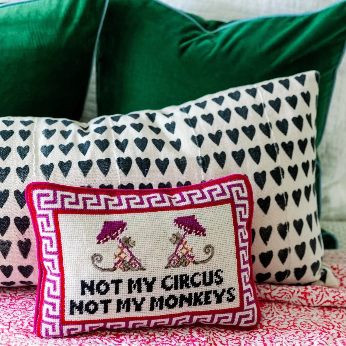 Not My Circus Needlepoint Pillow