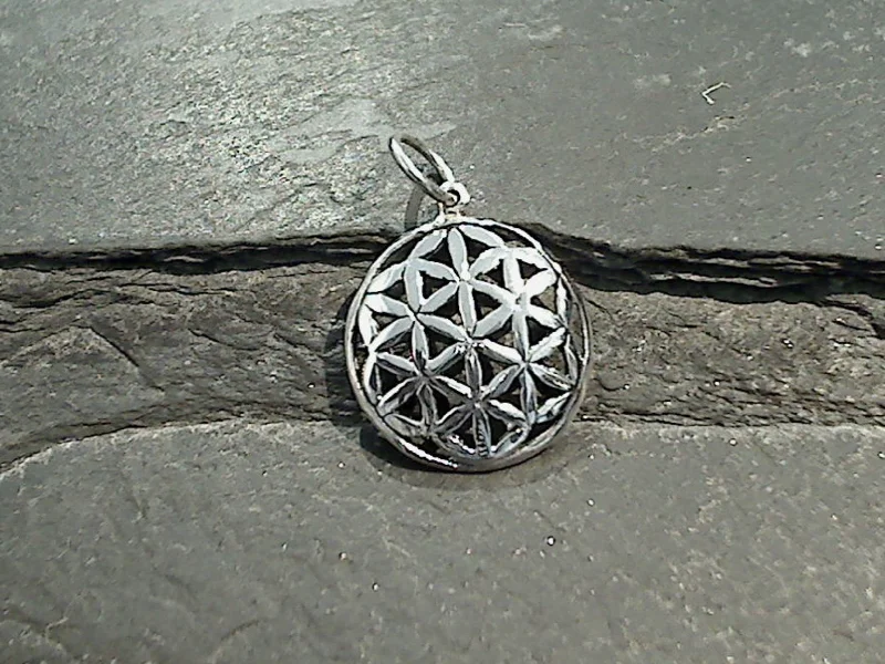 Sterling Silver Small Flower Of Life Charm / Pendant