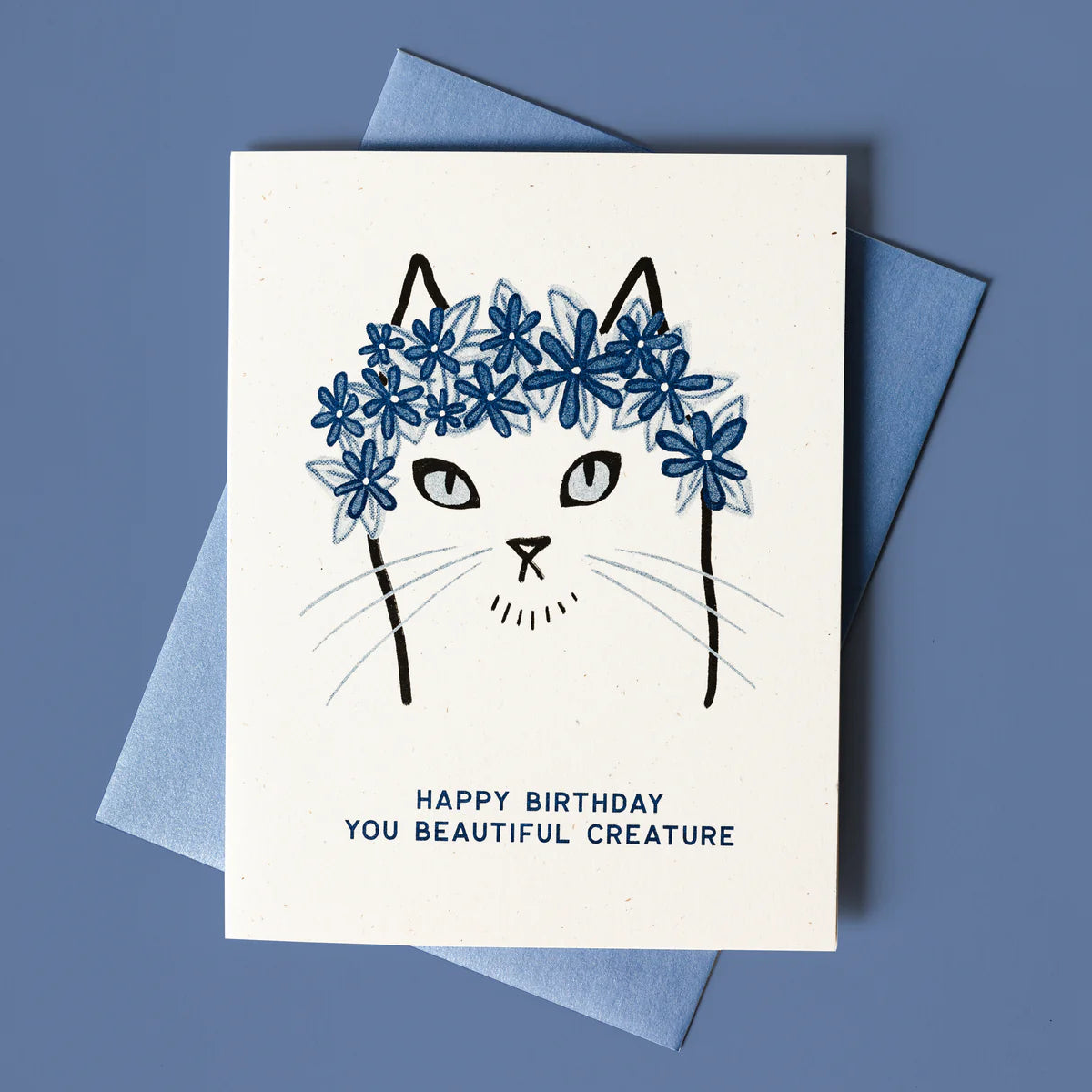 You Beautiful Creature Birthday Risograph Card